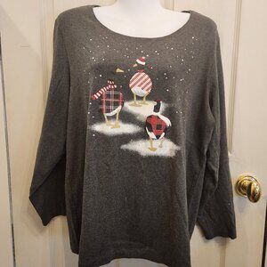 Womens gray christmas t-shirt